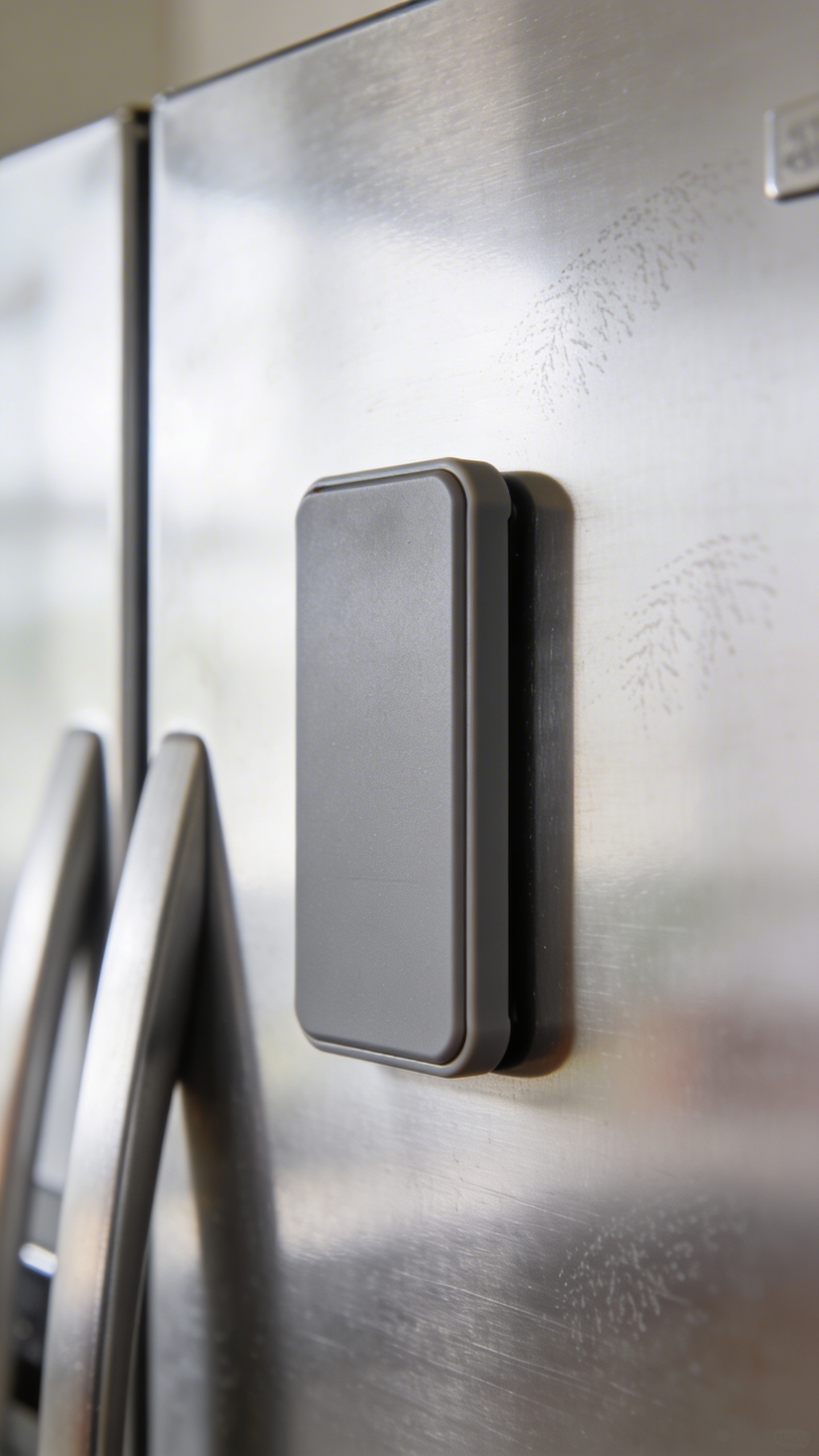 single magnetic meal-planning board on stainless fridge