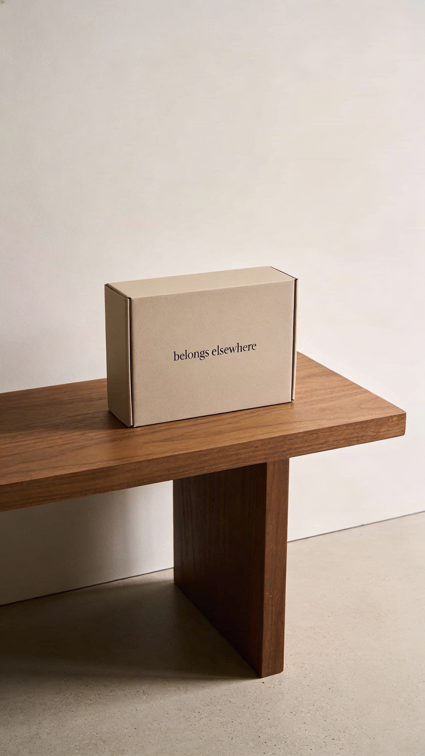 single labeled “belongs elsewhere” box on entryway bench