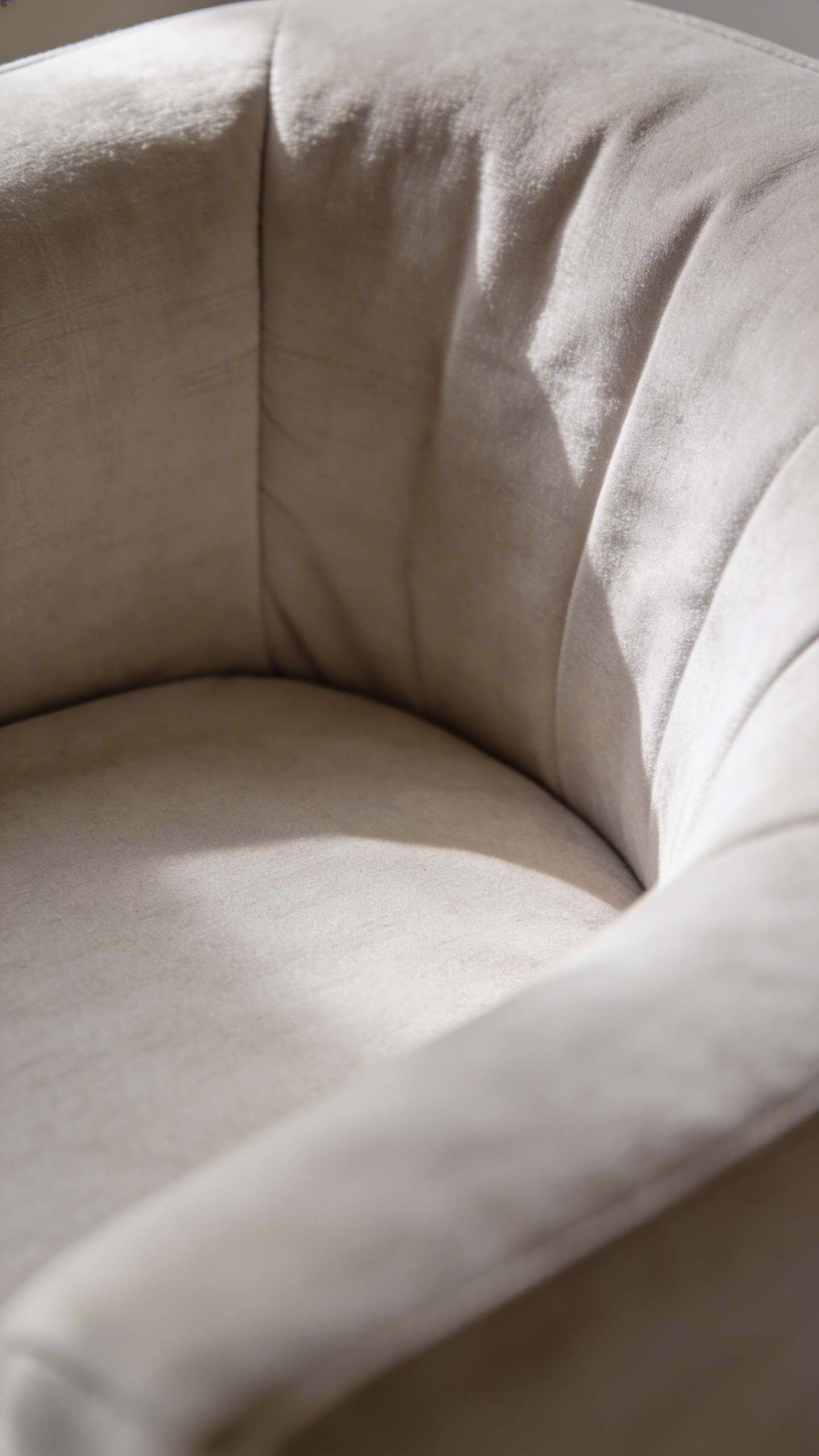 closeup of a single empty couch cushion indentation